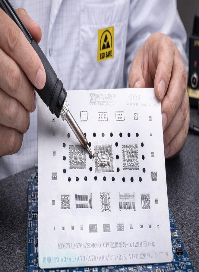 SCHOFIC BGA IC Steel Stencil Reballing for Oppo A3/A1/A73/A79/A83/R11/R15 VIVO X20/X20I/Y75 MT6771/6763/ SDM660 CPU UNIVERSAL SERIESSolder Paste SMD Rework (OV3) - Image 2